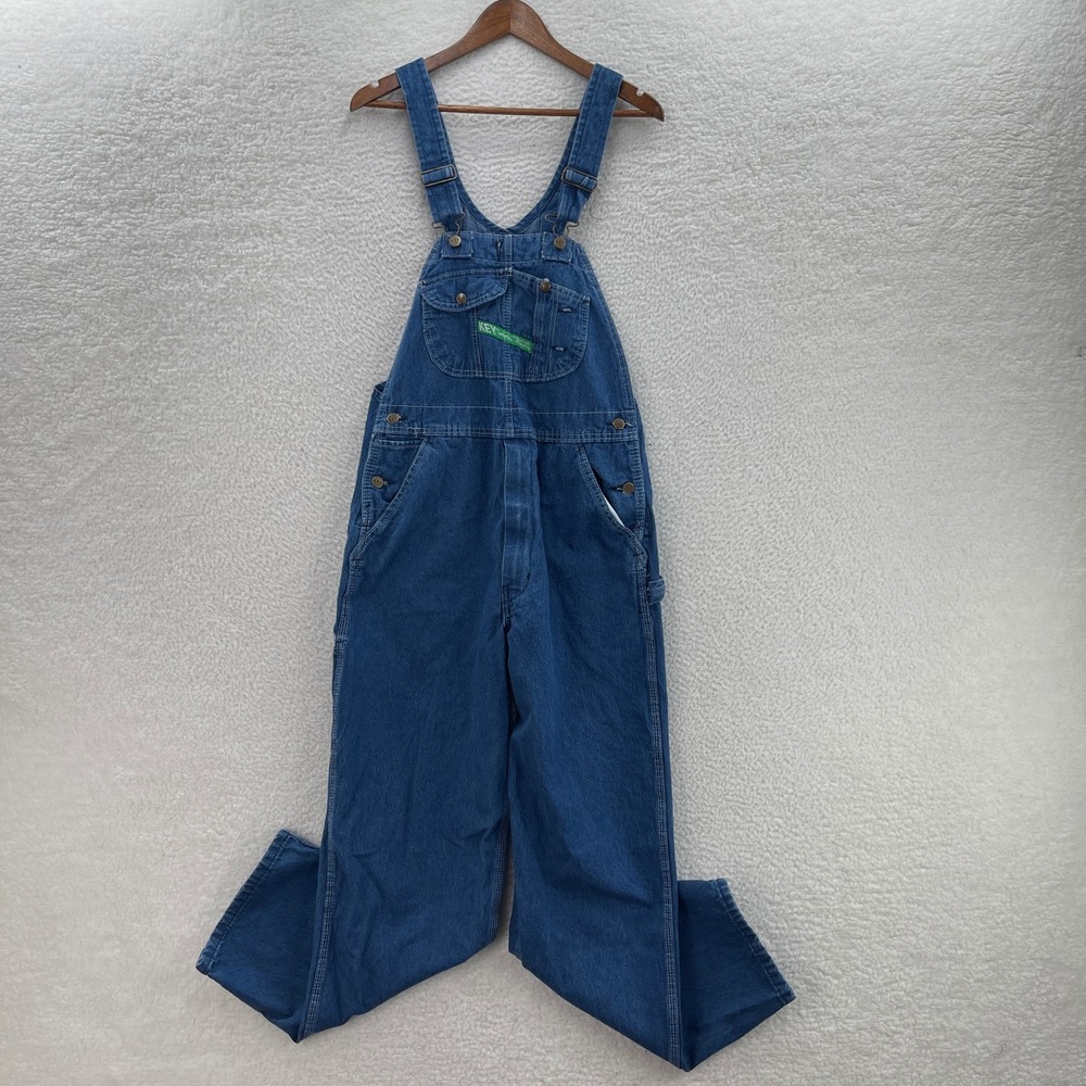 Key Imperial Overalls Mens 34x32 Blue Denim Bibs Workwear Ranch Chore Farmer